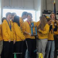 Winner School receiving their trophy